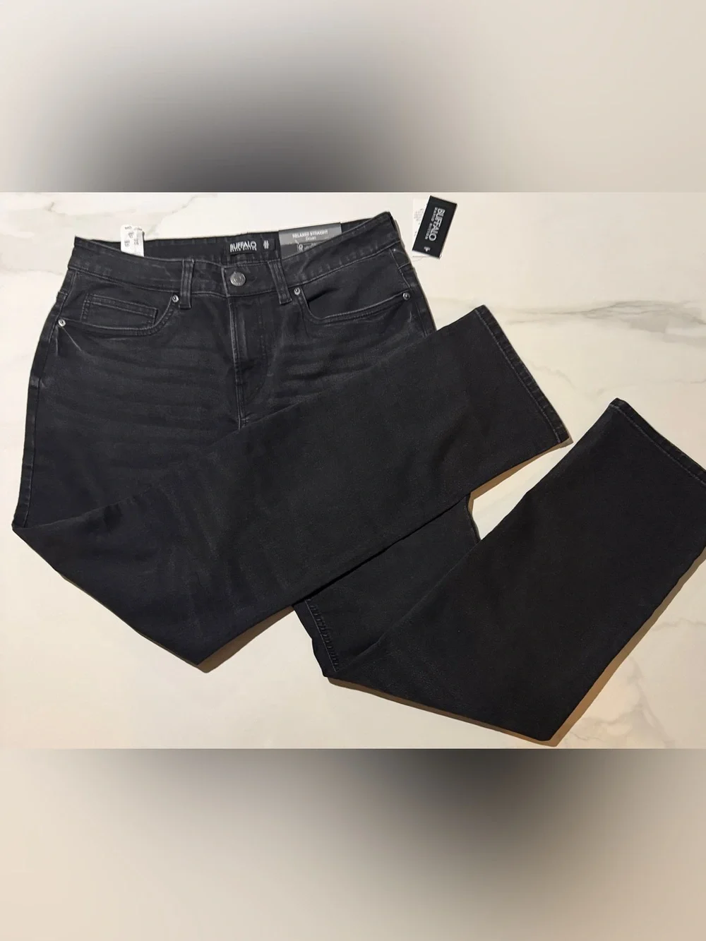 Buffalo David Bitton Men's Slim Straight Jeans in Black Sanded - Size 32X32